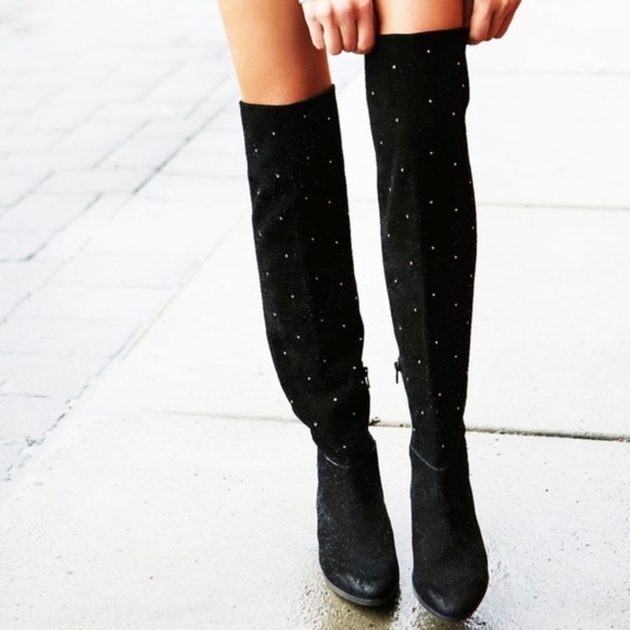 Free People Pioneer suede studded OTK thigh boots - Picture 2 of 5